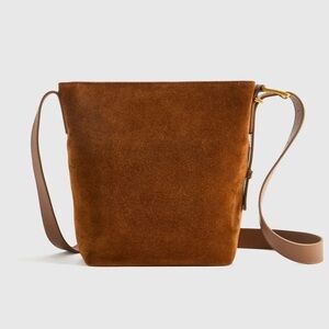 NEW Quince Italian Suede Bucket Crossbody purse bag whiskey brown